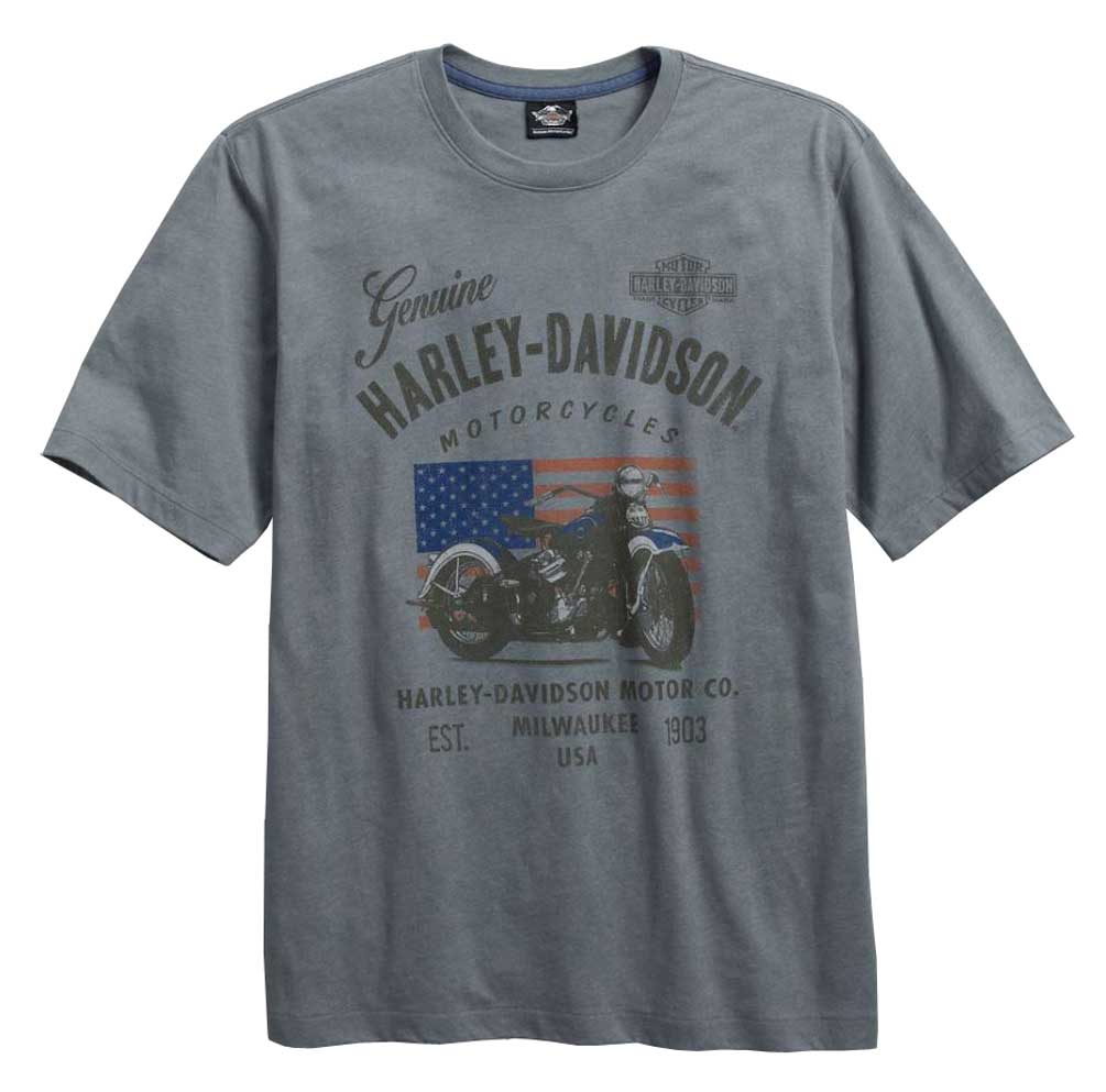 Harley-Davidson Men's Model Name Short Sleeve T-Shirt, Gray 96161-16VM - Wisconsin Harley-Davidson