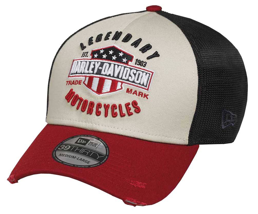 Harley-Davidson Men's Embroidered Legendary 39THIRTY Trucker Cap 97683-16VM - Wisconsin Harley-Davidson