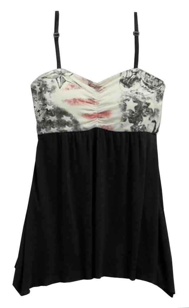Harley-Davidson Women's Patriotic Convertible Strapless Top, Black 96301-16VW - No Hassle Returns at Wisconsin Harley
