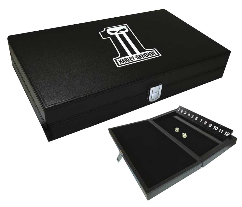 Harley-Davidson Dark Custom #1 Skull Logo Shut the Box Game, Black 66935 - Wisconsin Harley-Davidson