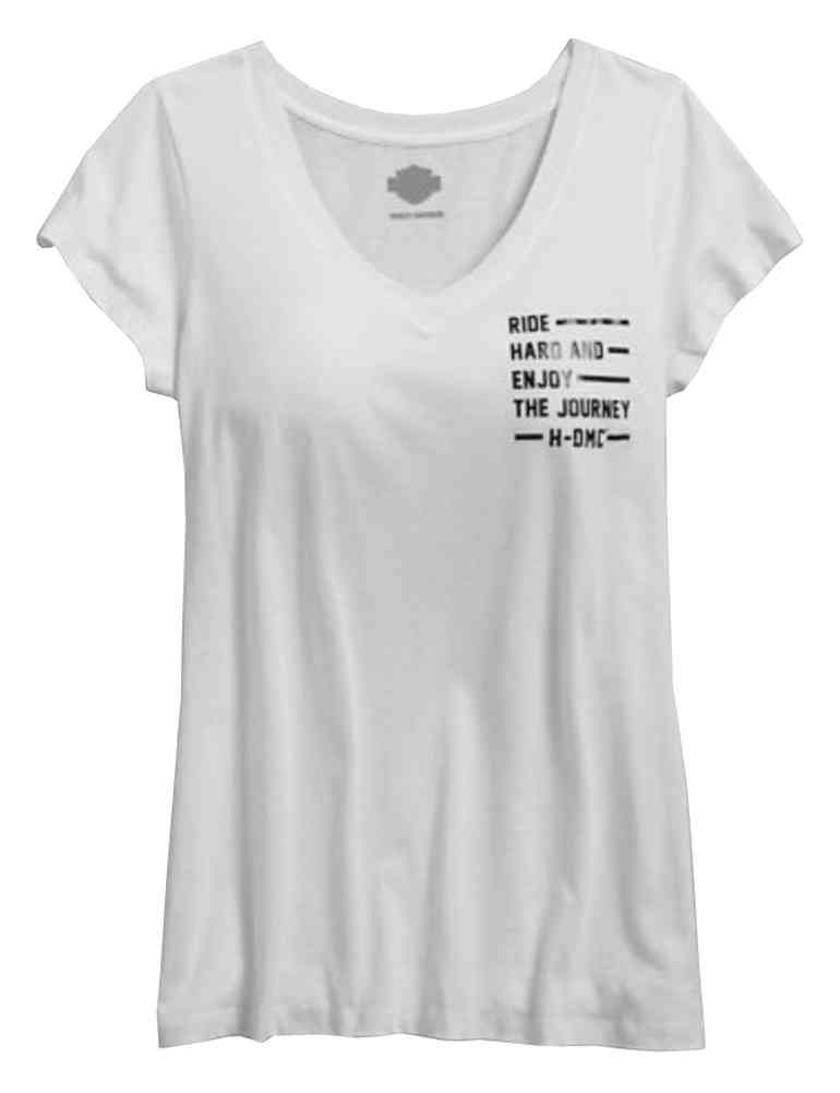 Harley-Davidson Women's Enjoy The Journey V-Neck Short Sleeve Tee 96388-16VW - Wisconsin Harley-Davidson