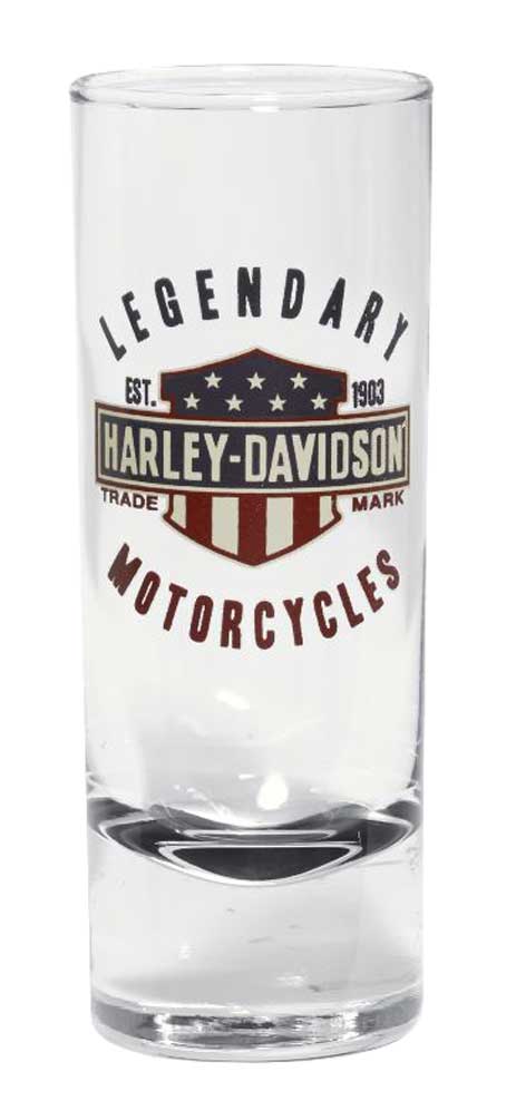 Harley-Davidson Legendary Bar & Shield Decal Shot Glass, 2.5 oz. 96895-16V - Wisconsin Harley-Davidson