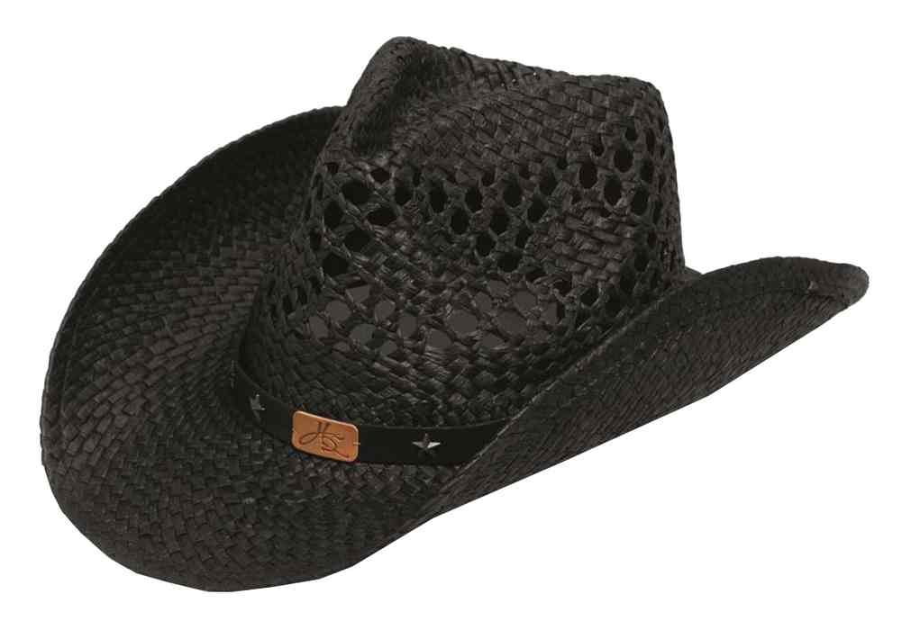 Harley-Davidson Women's Star Rivets Straw Cowboy Hat, Black 97755-16VW - Wisconsin Harley-Davidson