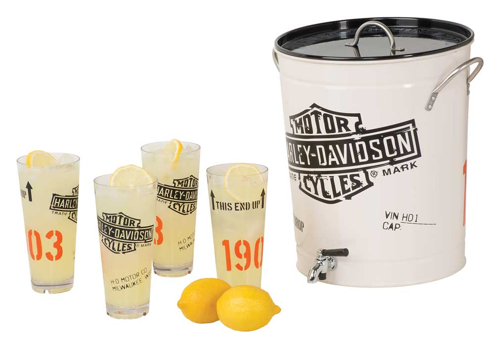 Harley-Davidson 1903 Bar & Shield Enamel Steel Beverage Dispenser Set  HDL-18764 - Wisconsin Harley-Davidson