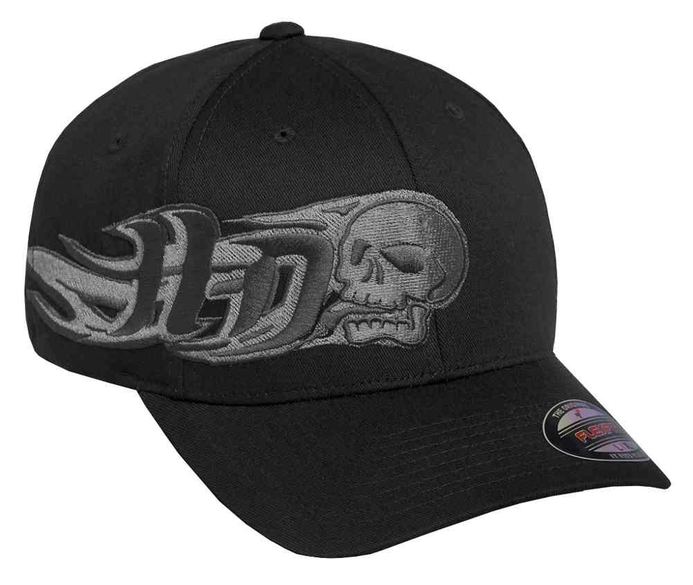 Harley-Davidson Men's Embroidered Skull Stretch Baseball Cap, Black 97748-16VM - Wisconsin Harley-Davidson