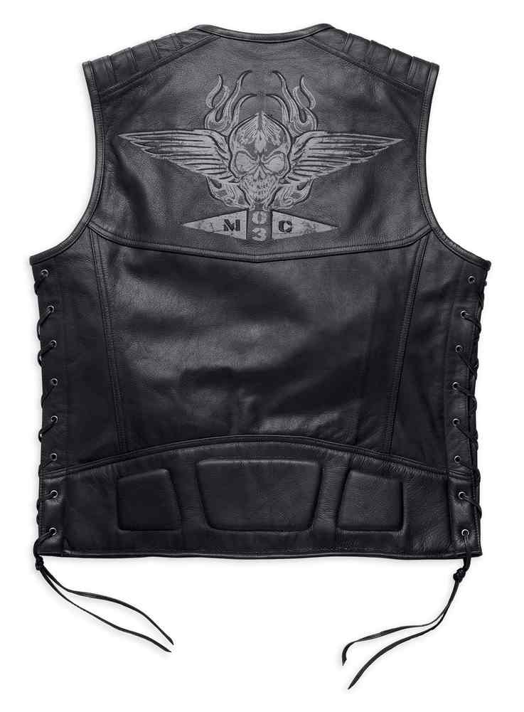 Harley-Davidson Free Shipping - Harley-Davidson Men's Fetter Lacing Leather Midweight Vest, Black 97127-16VM - Free Shipping on many products plus Orders Over $99
