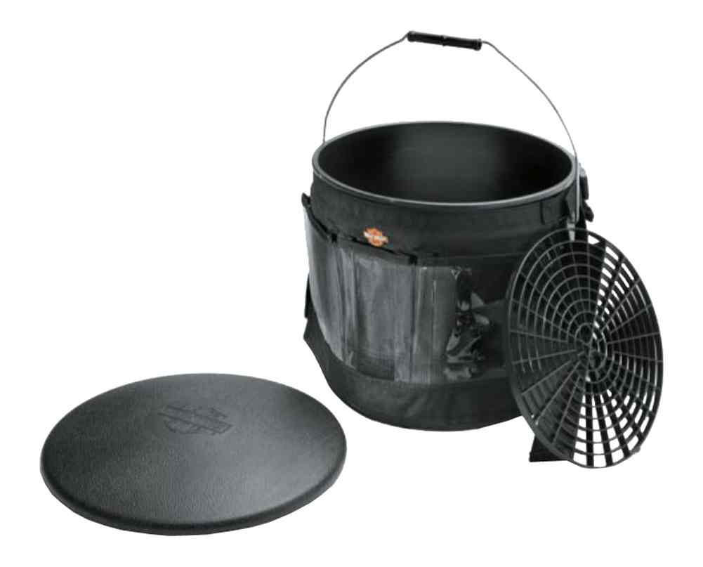 Harley-Davidson Bike Wash Bucket w/ Multi-Pocket Apron, 3.5 Gallon 94811-10 - Wisconsin Harley-Davidson