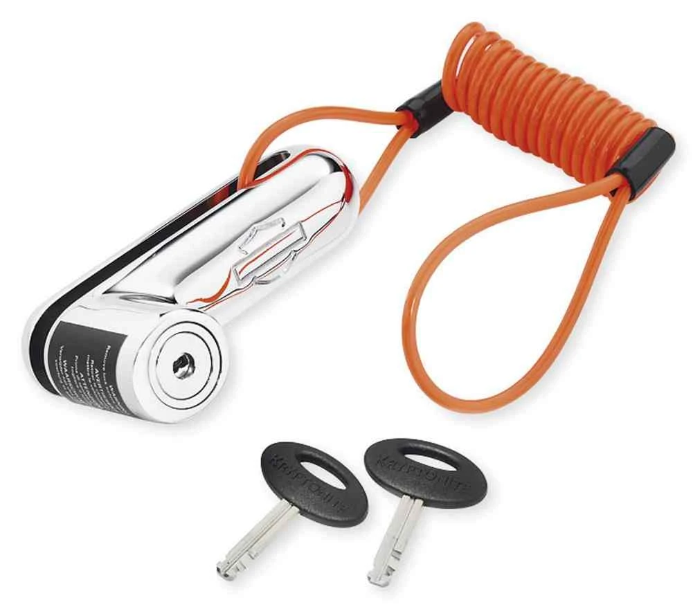 Harley-Davidson Disc Brake Security Lock & Reminder Cord, Chrome 46086-98A - Wisconsin Harley-Davidson