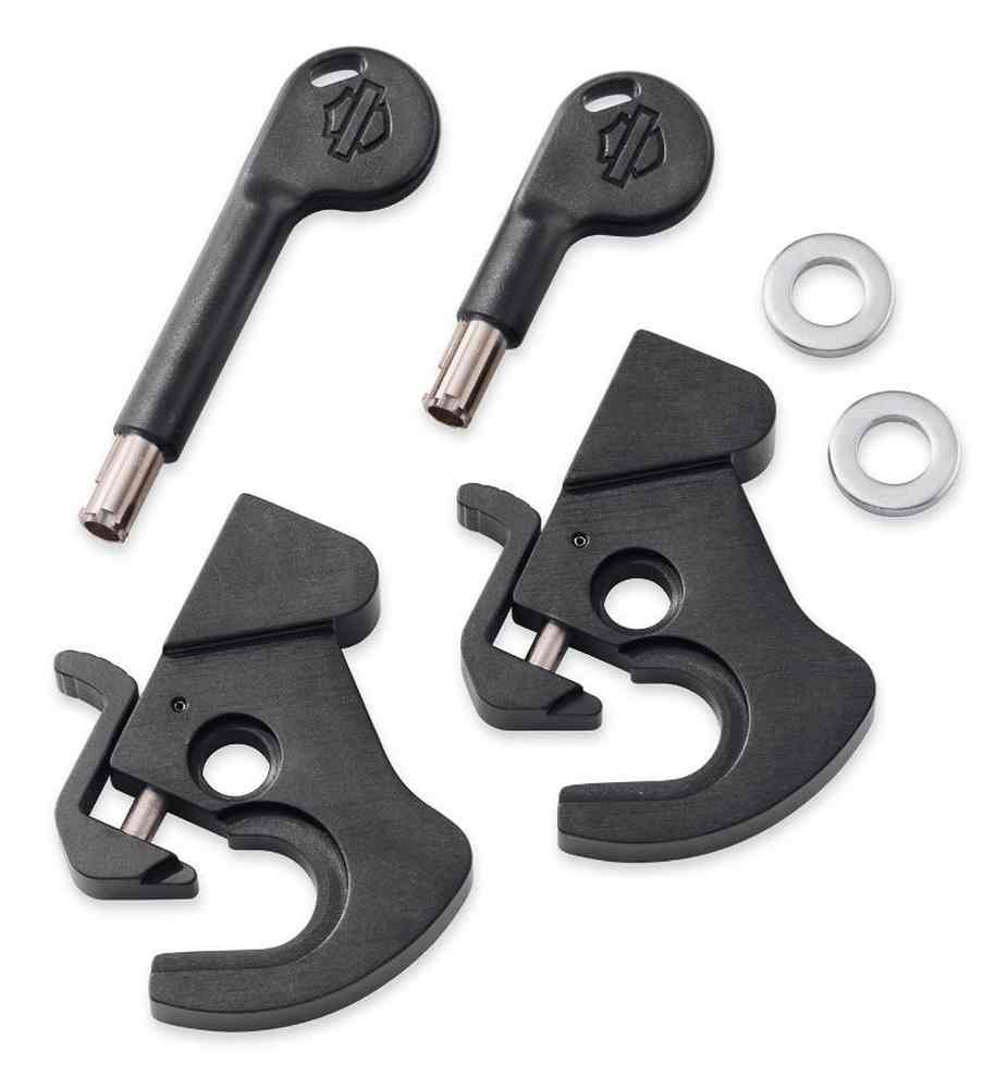Harley-Davidson Locking Detachable Latch Kit, Pair w/ Two Keys, Black 90300086 - Wisconsin Harley-Davidson