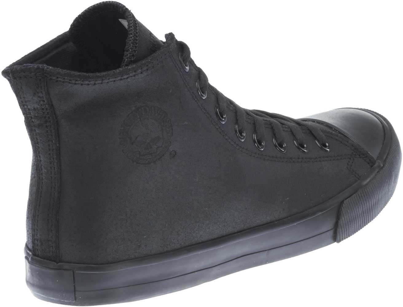 Harley-Davidson Men's Baxter All Black 4.5" Leather Hi-Cut Sneakers D93342 - No Hassle Returns at Wisconsin Harley