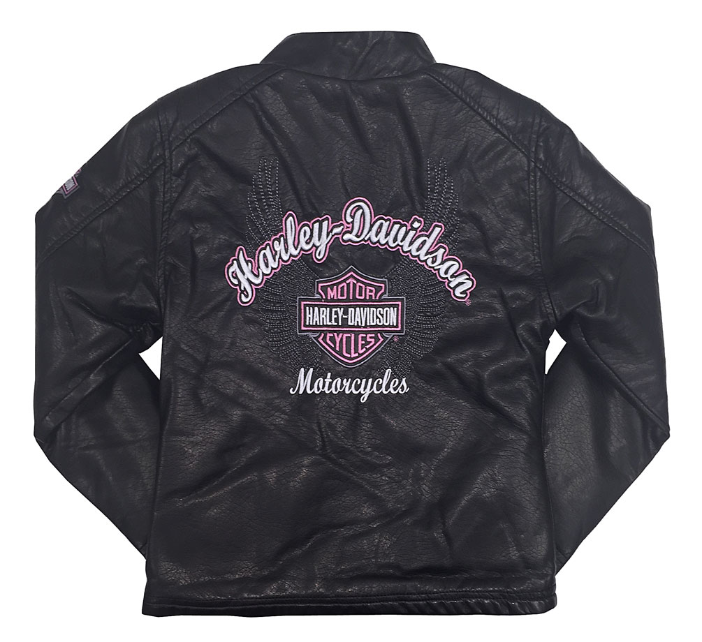 Harley-Davidson Free Shipping - Harley-Davidson Little Girls' Winged Bar & Shield PU Biker Jacket, Black 6023691 - Free Shipping on many products plus Orders Over $99