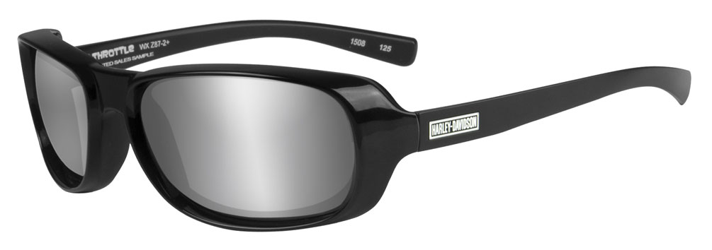 Harley-Davidson Men's Throttle Sunglasses, Silver Flash Lens/Black Frame HRTHR02 - Wisconsin Harley-Davidson