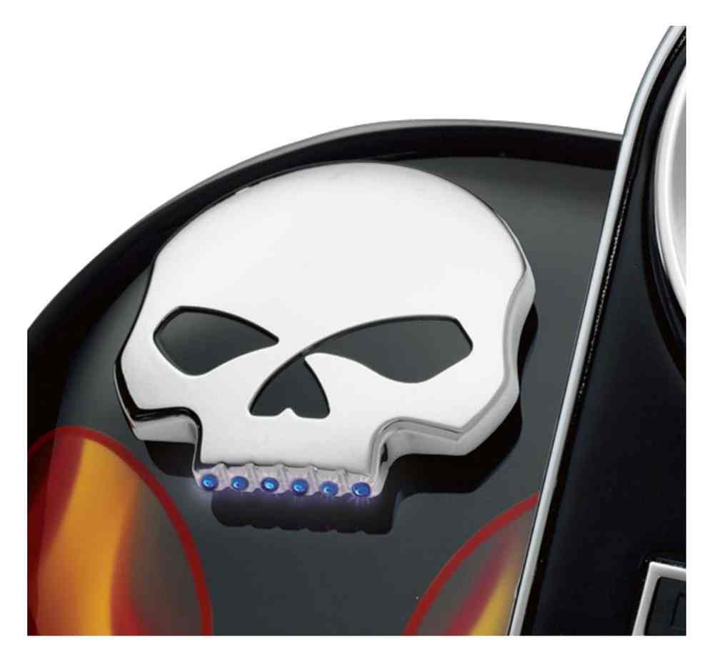 Willie G Skull LED Fuel Gauge, Dyna 