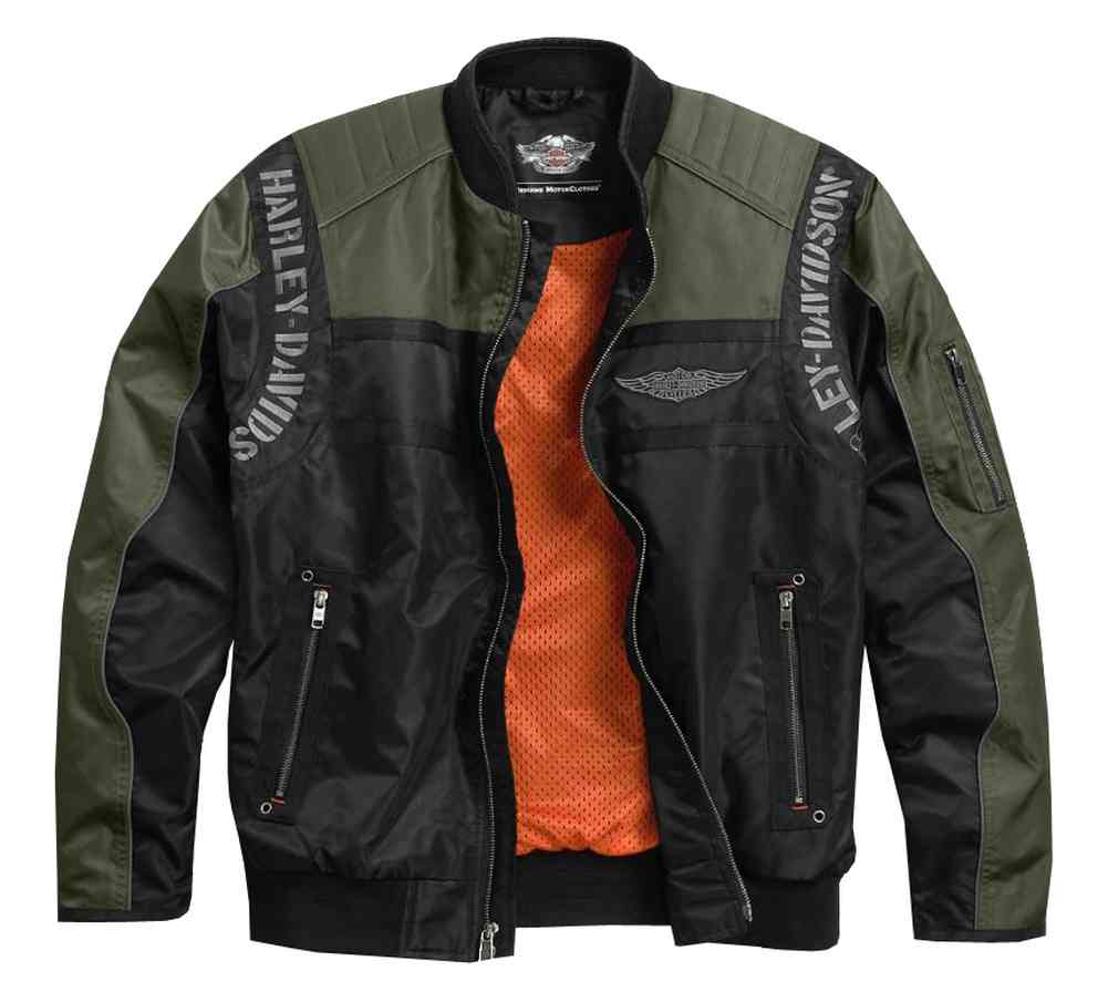 Harley-Davidson Men's Warwick Colorblocked Nylon Bomber Jacket 97586-17VM - No Hassle Returns at Wisconsin Harley