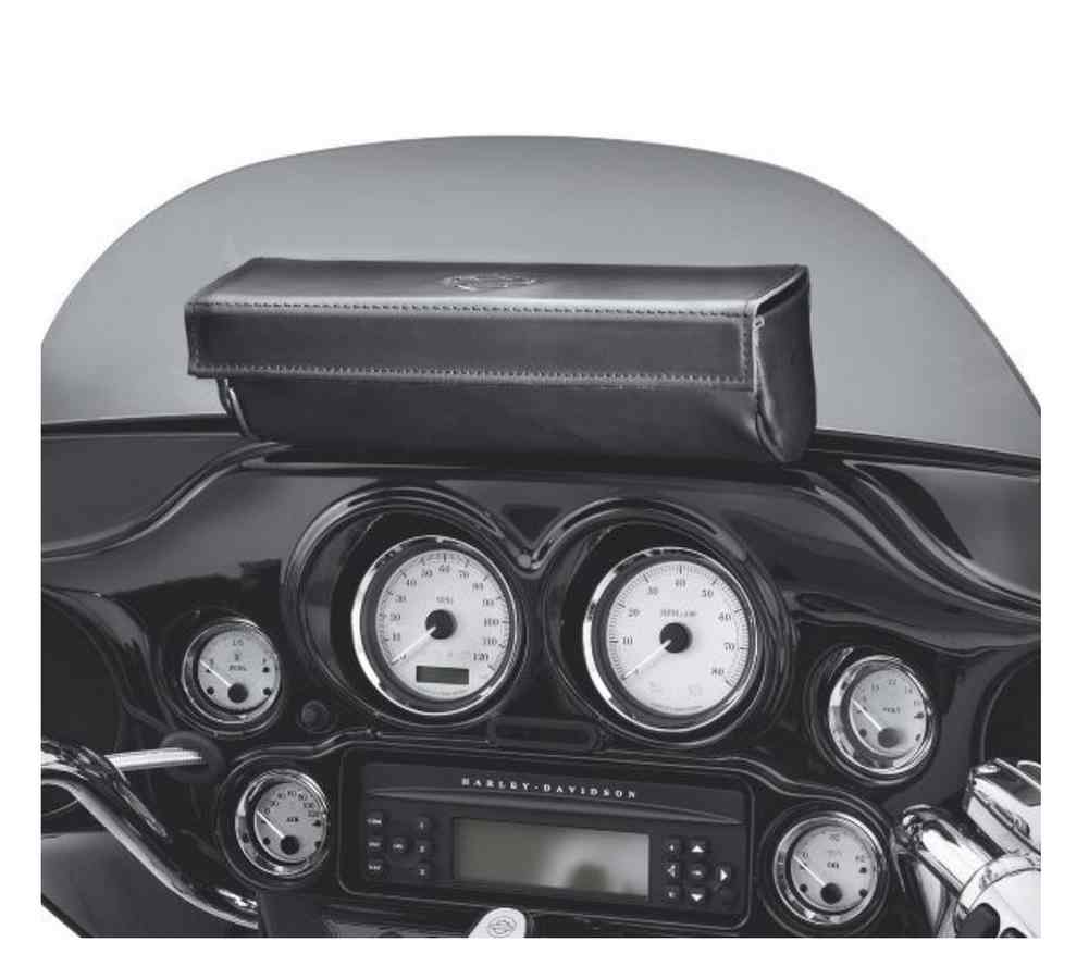 Harley-Davidson® Leather Bar & Shield Batwing Fairing Pouch, Black