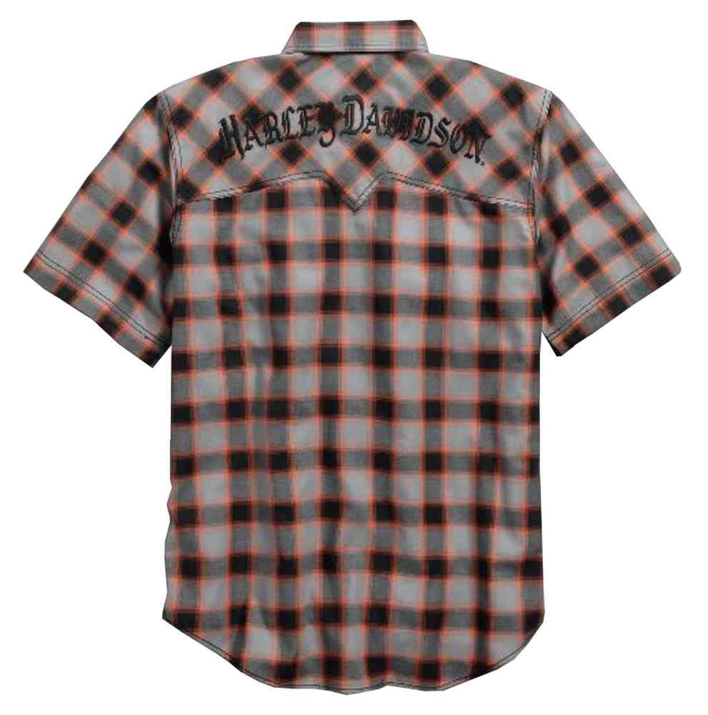 Harley-Davidson Free Shipping - Harley-Davidson Men's Cotton Oxford Plaid Short Sleeve Woven Shirt 96415-17VM - Free Shipping on many products plus Orders Over $99