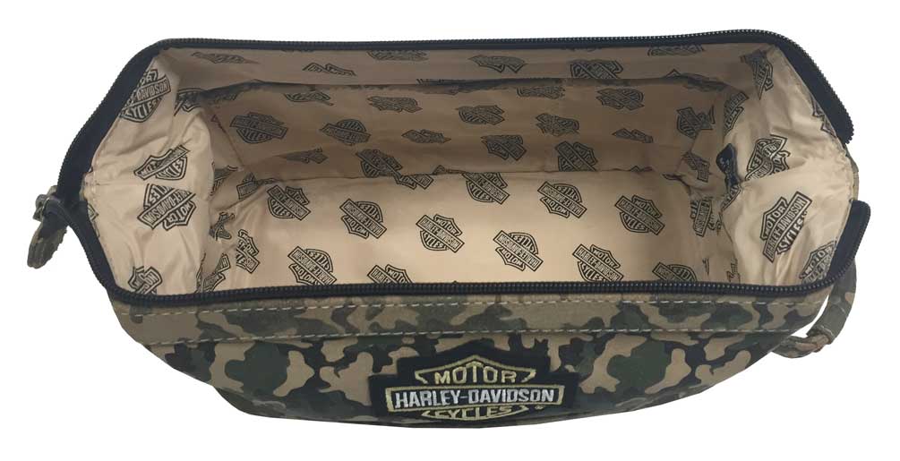 ハーレーダビットソンショルダー Harley-Davidson® Deluxe Bar & Shield Camouflage Leather Toiletry