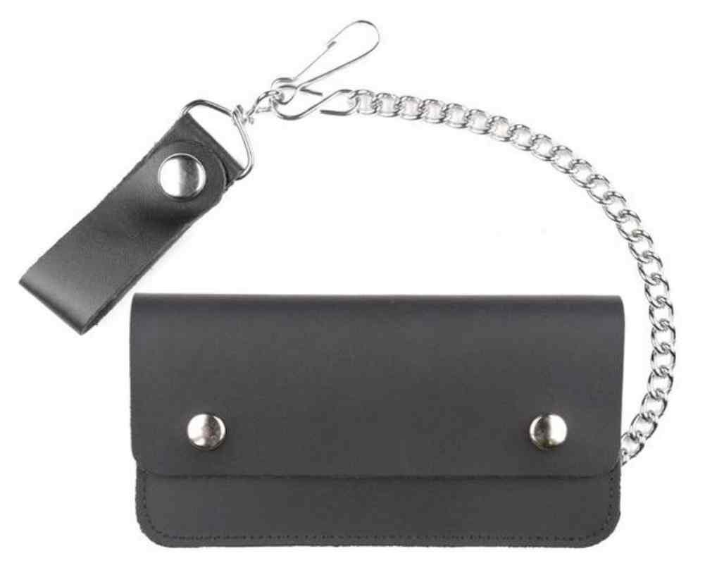 Mascorro Men's 8 in Trucker Biker Chain Wallet, Black Genuine Leather TW401-23 - Wisconsin Harley-Davidson