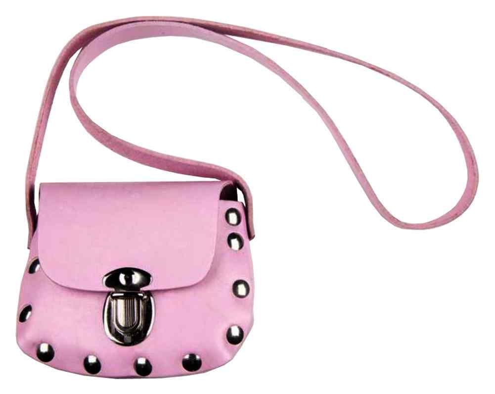 Genuine Leather Little Girls' Studded Little Shoulder Bag Purse, Pink PP32 - Wisconsin Harley-Davidson