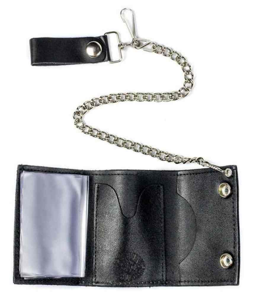 Harley-Davidson Free Shipping - Genuine Leather Men's Skull & Crossbones Tri-Fold Chain Wallet, Black TC304-6 - Free Shipping on many products plus Orders Over $99
