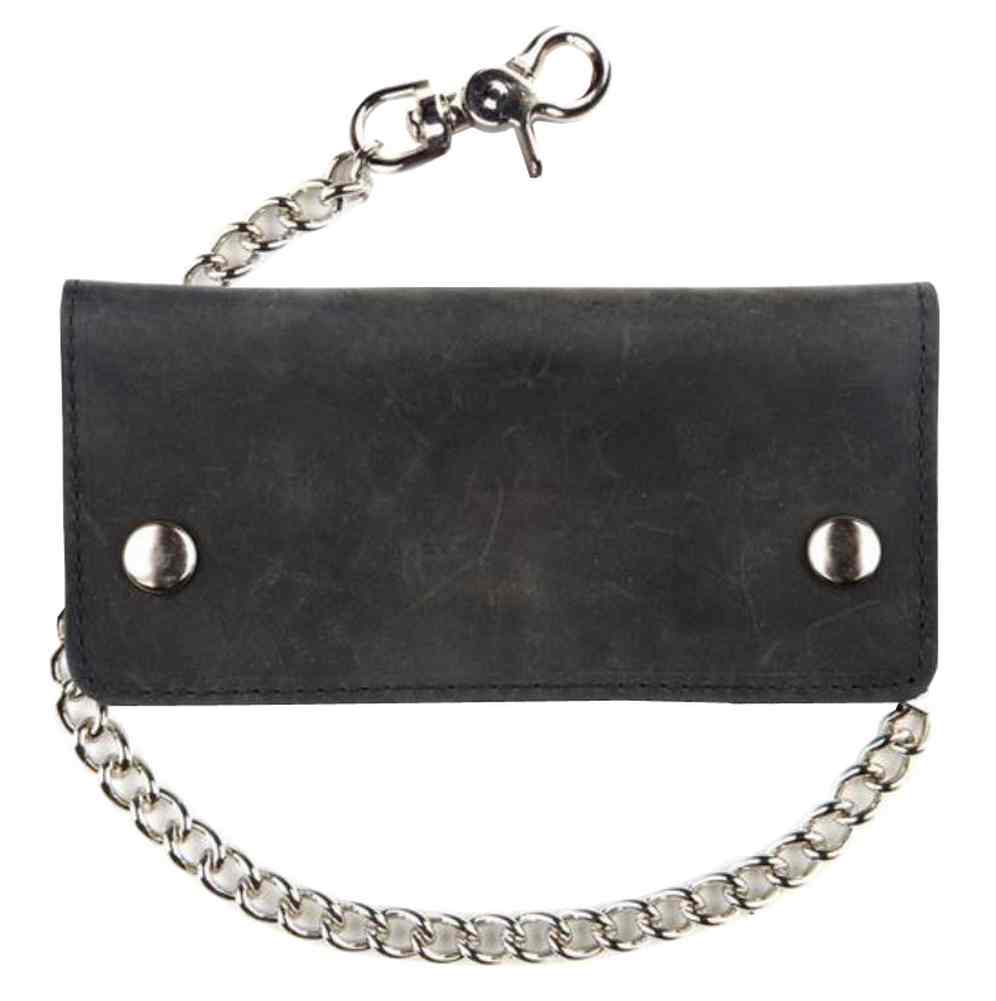 Mascorro Men's Credit Card Biker Chain Wallet Genuine Black Leather Biker  BW342 - Wisconsin Harley-Davidson