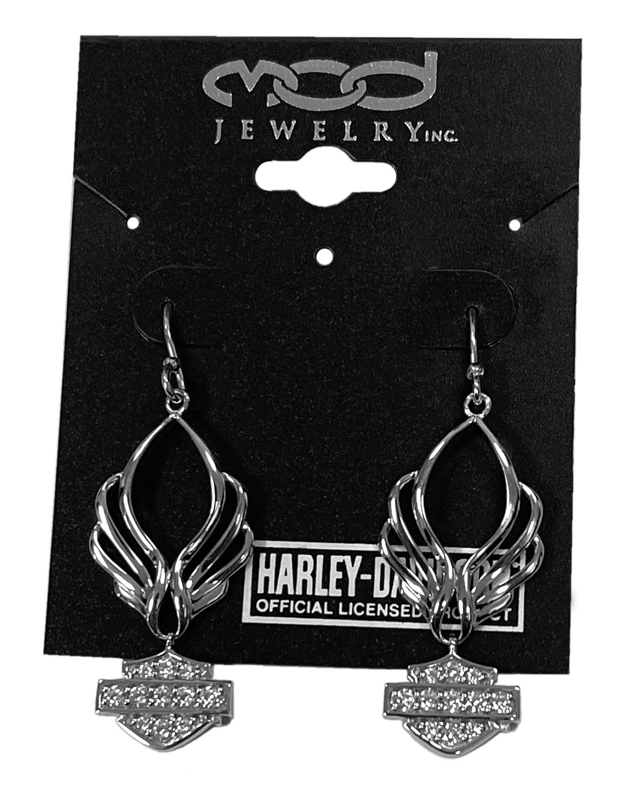 Harley-Davidson Free Shipping - Harley-Davidson Women's Bling B&S Pierced Wings Drop Earrings, Silver HDE0413 - Free Shipping on many products plus Orders Over $99
