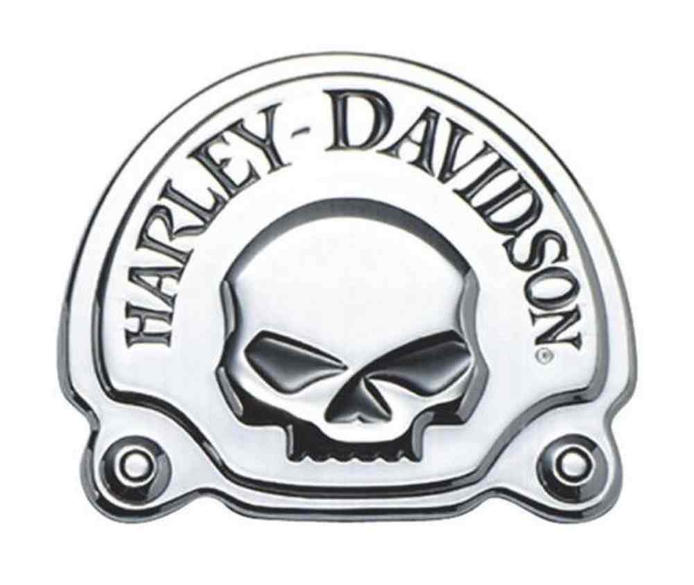 Harley-Davidson Chrome Willie G Skull Decorative Medallion, 3.625 x 3in 91718-02 - Wisconsin Harley-Davidson