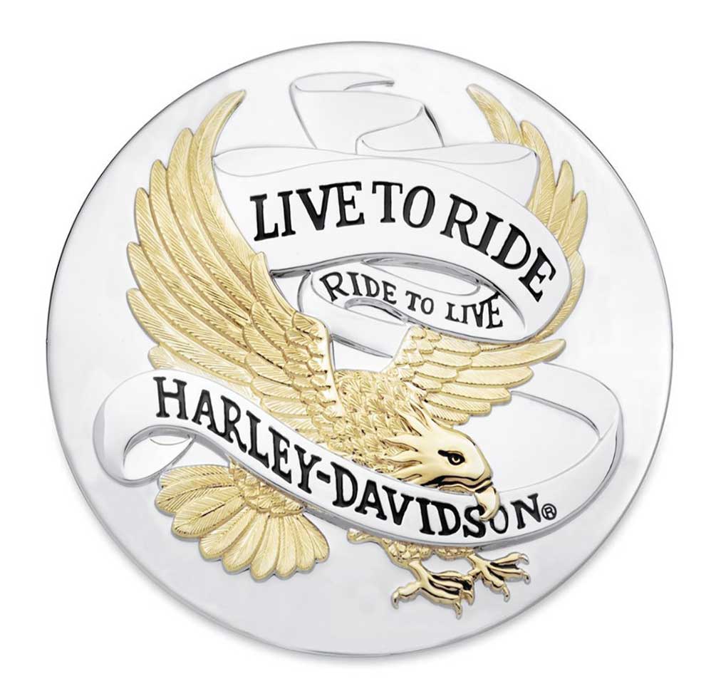 Harley-Davidson® Live To Ride Eagle Gold Adhesive Medallion, 2.5