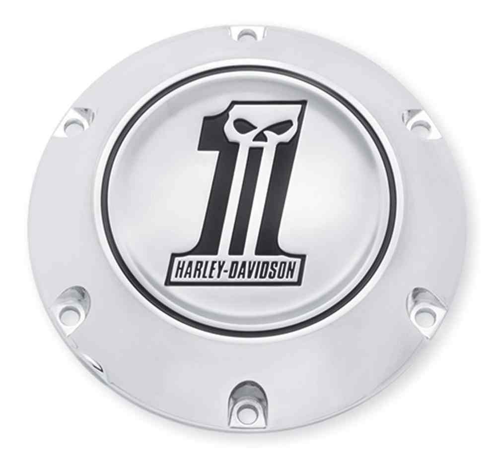 モーテル　サインあり　USA Harley-Davidson® Number One Skull Aluminum Derby Cover, Fits