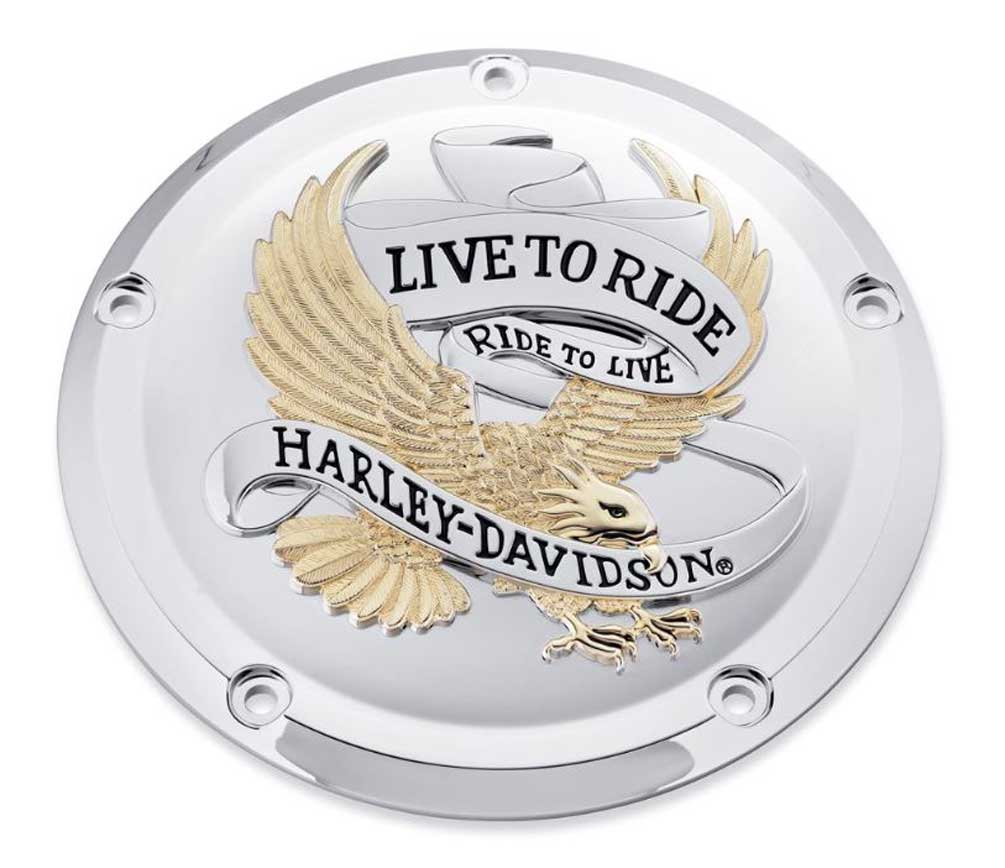 Harley-Davidson Live to Ride Gold Derby Cover, Touring & Trike Models 25700472 - Wisconsin Harley-Davidson