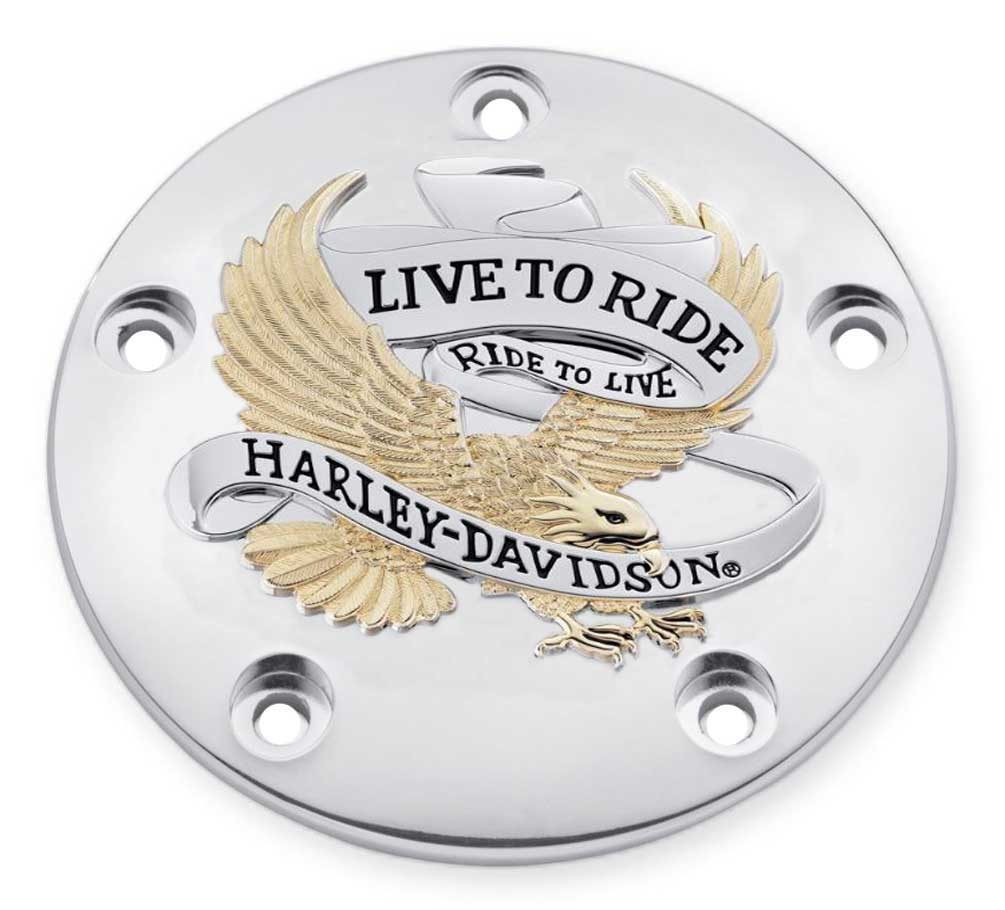 Harley-Davidson® Live to Ride Gold Timer Cover, Fits Twin