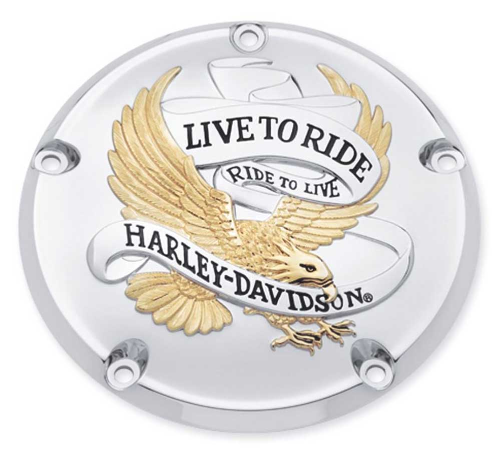 Harley-Davidson Live to Ride Gold Derby Cover,Fits Dyna,Softail & Etc. 25340-99A - Wisconsin Harley-Davidson