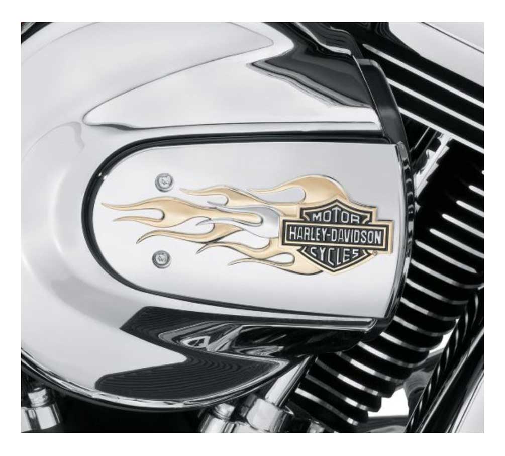 Harley-Davidson Free Shipping - Harley-Davidson B&S Gold Flames Air Cleaner Trim, Fits Softail & Etc. 61300222 - Free Shipping on many products plus Orders Over $99