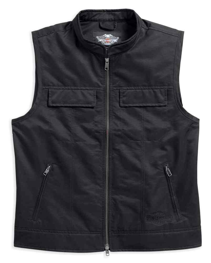 Harley-Davidson Men's Ramsey Club Casual Zippered Vest, Black 98578-17VM - Wisconsin Harley-Davidson