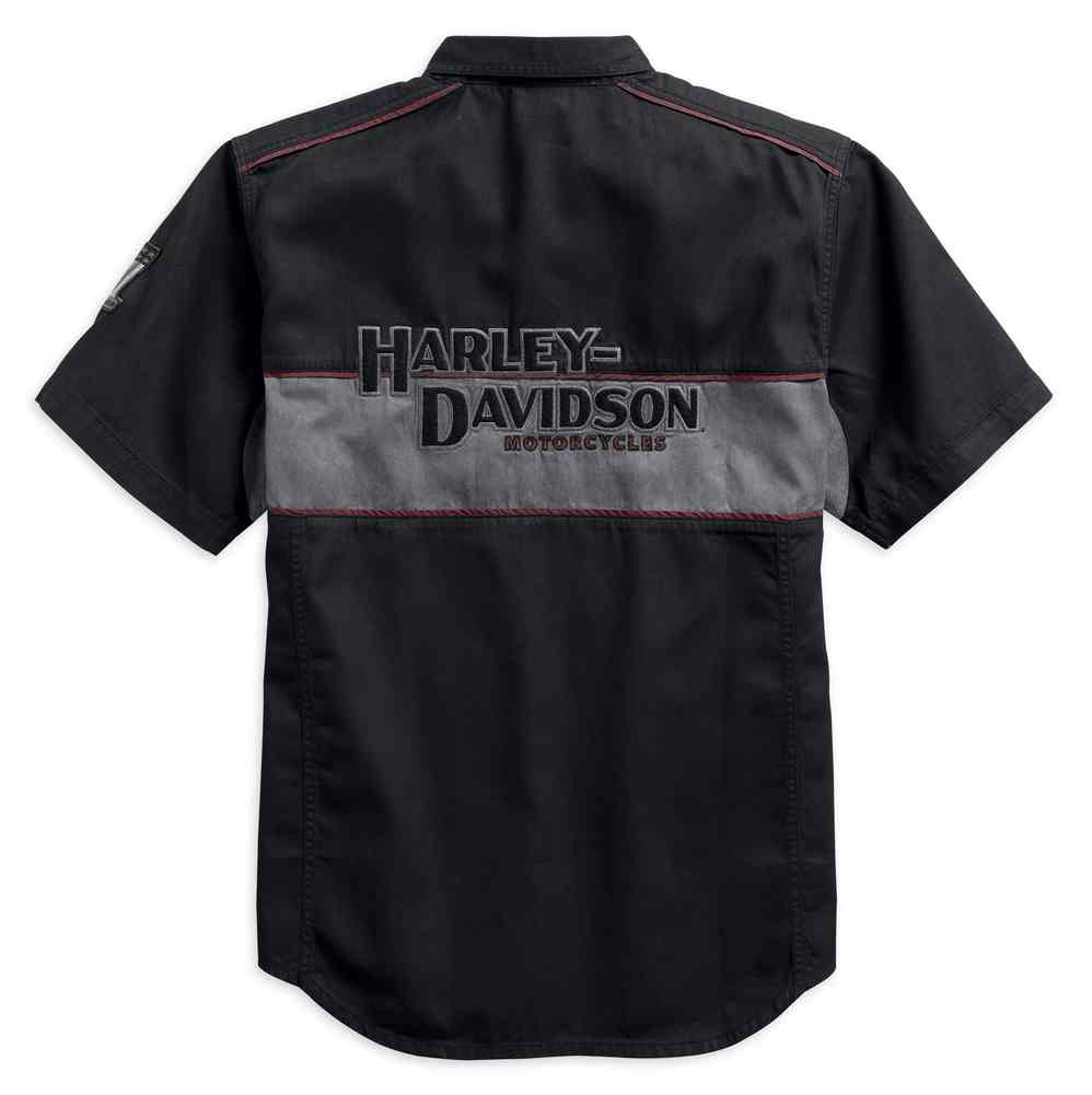 ★Harley Davidson★ Open BS Silk Short Sleeve T-Shirt Black Harley-Davidson® Men's Open Bar & Shield On Black Short