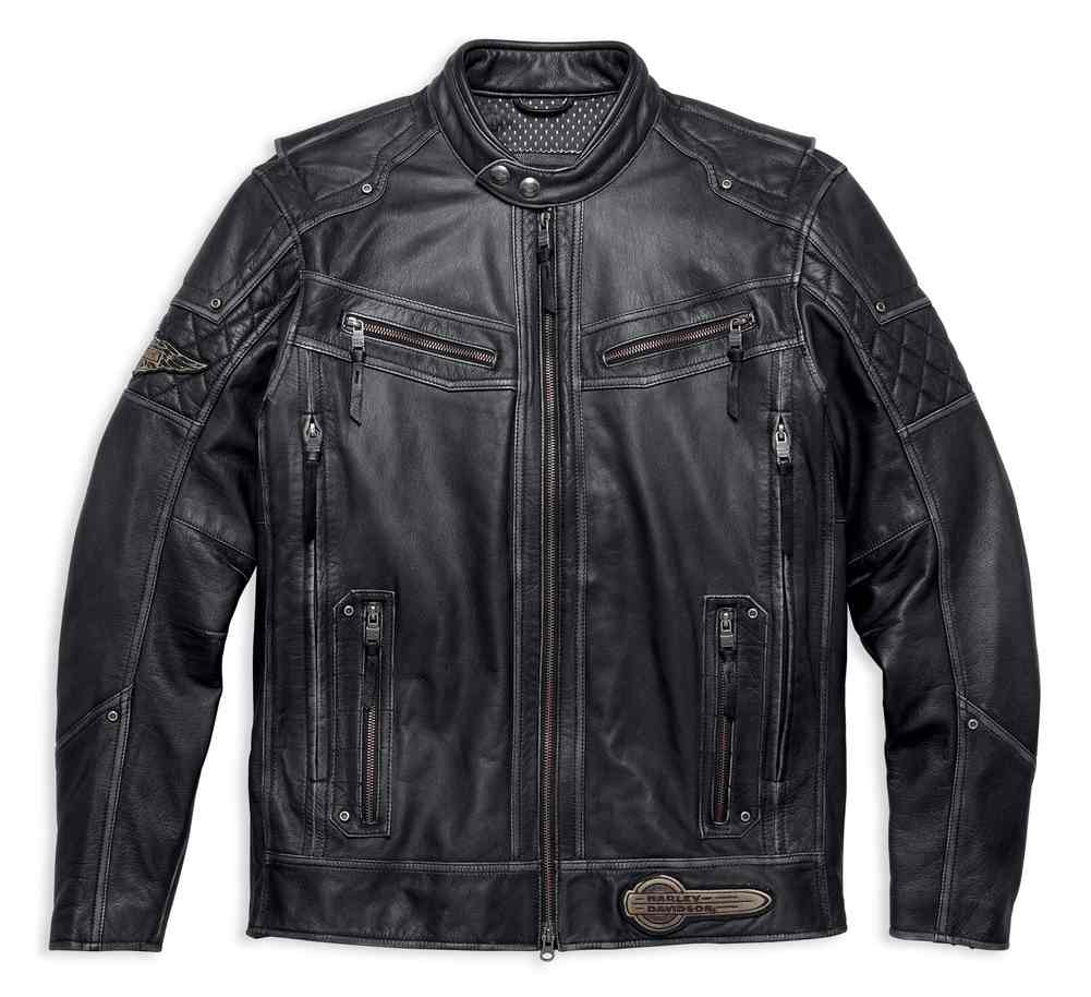 Harley-Davidson Men's Tifton Distressed Leather Jacket, Black 97138-17VM - Wisconsin Harley-Davidson