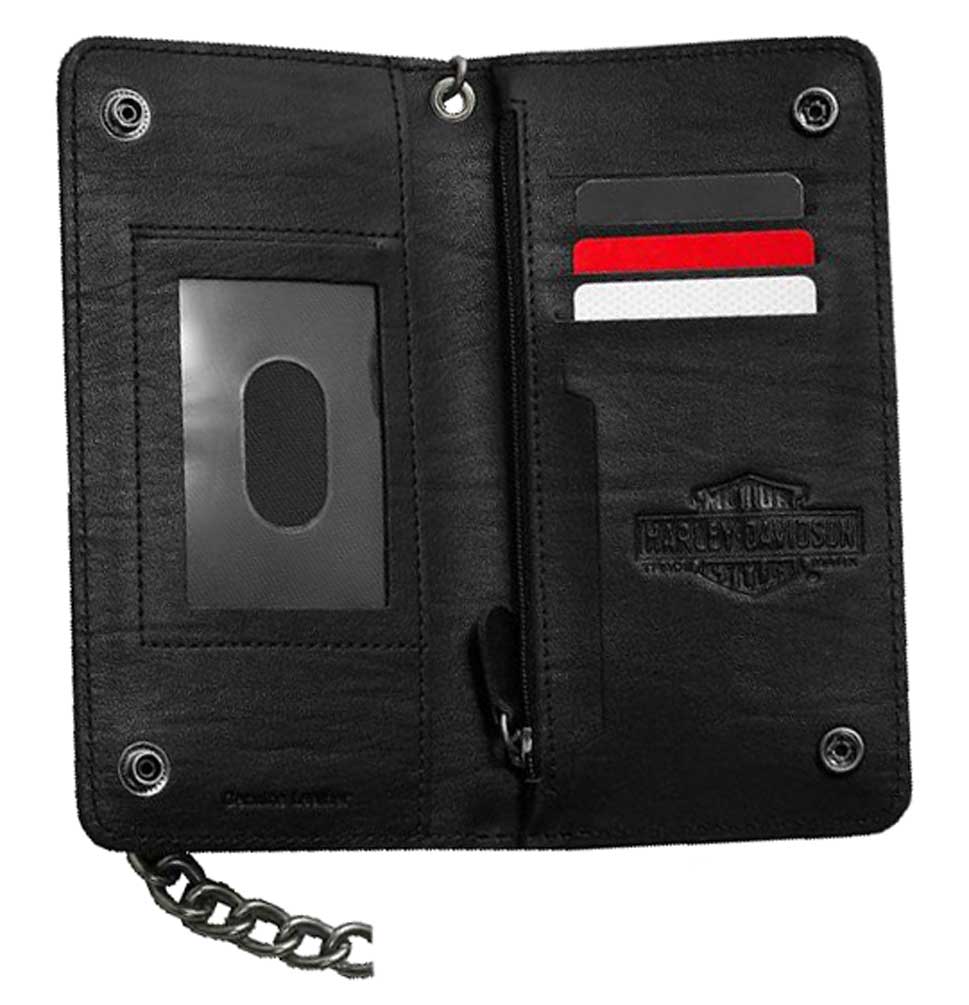 Harley-Davidson Free Shipping - Harley-Davidson Men's Embossed Eagle Biker Chain Leather Wallet Black 99462-17VM - Free Shipping on many products plus Orders Over $99