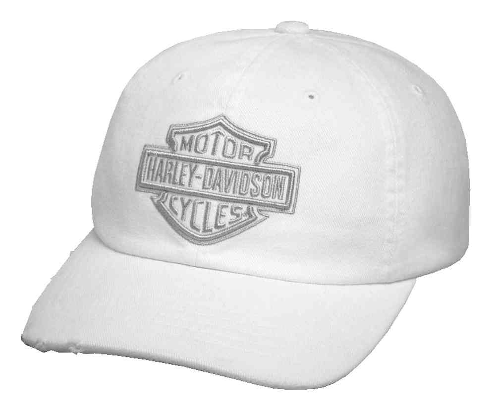 Harley-Davidson ホワイトキャップ USA Harley-Davidson® Men's Embroidered B&S Phantom Baseball Cap, White