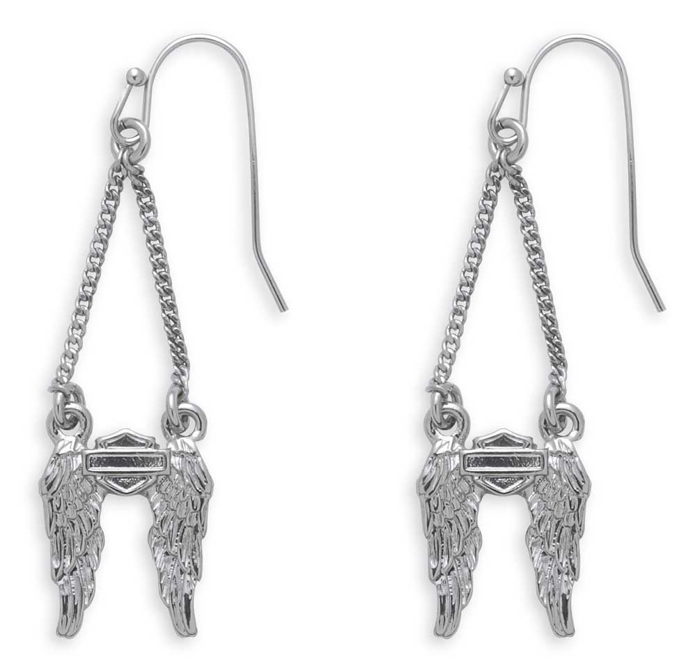 Harley-Davidson Women's Embellished Downswept Wing Drop Earrings 99561-17VW - Wisconsin Harley-Davidson