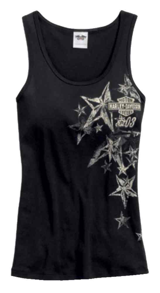 Harley-Davidson Women's Shimmer Eagle Star Sleep Tank Top, Black 97761-17VW - Wisconsin Harley-Davidson