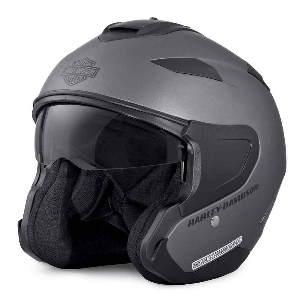 Harley-Davidson Men's Interchangeable Sun Shield 3/4 Helmet, Silver 98304-17VX Harley-Davidson Men's Interchangeable Sun Shield 3/4 Helmet, Silver 98304-17VX