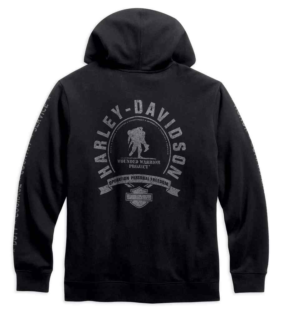 Harley-Davidson® Men's Wounded Warrior Project Zip Hoodie, Black 99059 ...