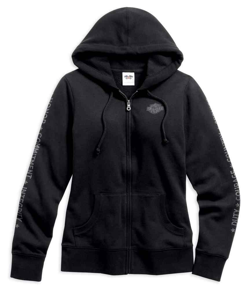 Harley-Davidson Women's Wounded Warrior Project Zip Hoodie, Black 99183-16VW - Wisconsin Harley-Davidson