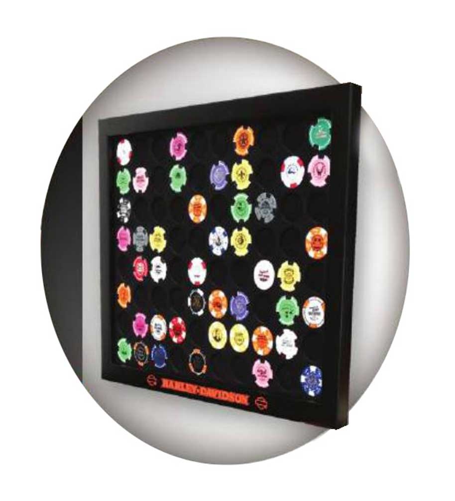 Harley-Davidson Free Shipping - Harley-Davidson Black Poker Chip Collector's Frame, Holds 80 Poker Chips 6980 - Free Shipping on many products plus Orders Over $99