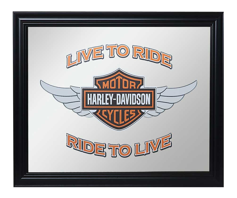 Harley-Davidson BAR & SHIELD ミラー Harley-Davidson® Winged Bar & Shield Pub Mirror, 22.5 x 17.5