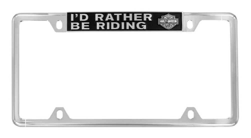 Harley-Davidson Raised Rather Be Riding License Plate Frame, Chrome HDLFZ195-U - Wisconsin Harley-Davidson