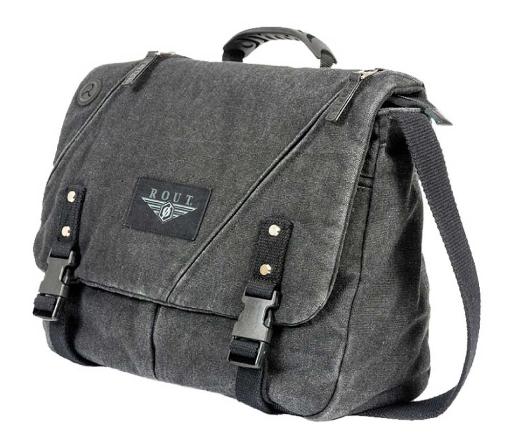 Harley-Davidson Free Shipping - ROUT Voyager Messenger Bag, Washed Black Cotton Canvas & Leather Trim RC10525 - Free Shipping on many products plus Orders Over $99