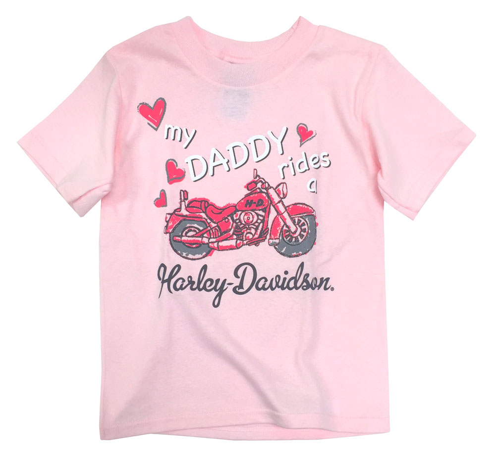 Harley-Davidson Little Girls' My Daddy Rides A Harley Short Sleeve Tee 1520687 - Wisconsin Harley-Davidson