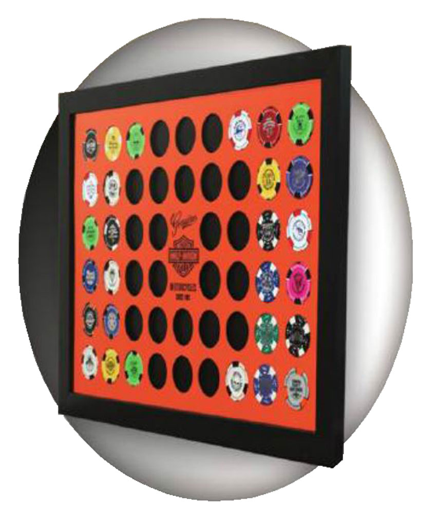 HarleyDavidson® Orange Poker Chip Collector's Frame, Holds 52 Poker
