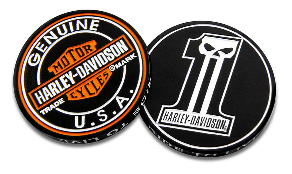 Harley-Davidson Long Tooth #1 Skull Challenge Coin, 1.75 in Coin, Black 8005023 - Wisconsin Harley-Davidson